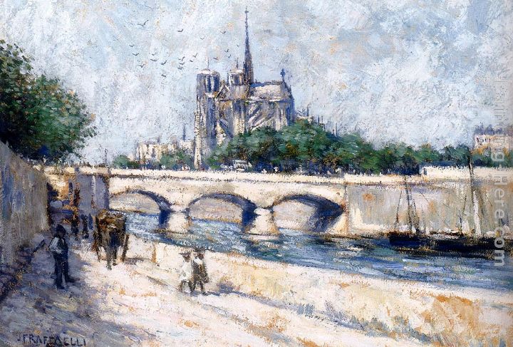 Notre Dame, Paris painting - Jean Francois Raffaelli Notre Dame, Paris art painting